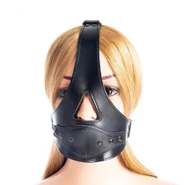Adult Toys PVC Leather Head Harness Silicone Penis Mouth Gag Dildo Detachable Open Mouth Plug BDSM Bondage Strapon Sex Toys Adult Game 231213