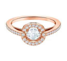 MINA BEAR 19 Neuer SPARKLING DANCE RUND Ring Atemberaubender Ring aus Roségold für Mutter und Mädchen Romantisches Modegeschenk Luxusschmuck 54799344879756