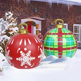 Decoraciones navideñas 60 cm Bola decorada inflable navideña al aire libre PVC Bolas grandes grandes Decoraciones para árboles de Navidad Bola de juguete sin luz Regalo de Navidad 231212