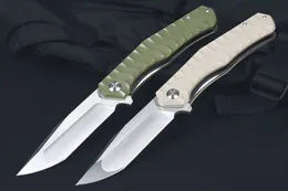 High Quality M7685 Flipper Folding Knife D2 Satin Tanto Point Blade CNC Finish G10 with Steel Sheet Handle Ball Bearing Fast Open EDC Pocket Knives