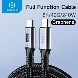 Hagibis 4 40gbps to Usb C Cable 240W Quickly Parse Transfer Data 8k60hz Video Graphene Compared with Thunderbolt 3/4 Laptop Book Pro Samsung