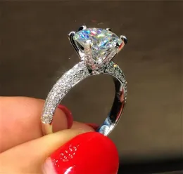 Anello classico a sei artigli 100 Soild 925 Anello in argento sterling sona 1ct diamante Cz Anelli di fidanzamento per fedi nuziali per gioielli da donna293m8175625