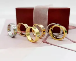 1pcs Drop Shippin G Luxury Designer Jewelry Band Rings 스테인리스 스틸 러브 디자이너 링 패션 여자 주얼리 남성 웨딩 Pro2808093