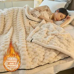 Blankets MIDSUM Thicken Warm Throw Blankets Soft Turtle Velvet Winter Plush Blanket Solid Colo Flannel Blankets For Sofa Bed Warmth Quilt 231212