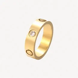 Bague à vis d'amour classique Bagues pour hommes pour femmes en acier inoxydable plaqué or 18 carats Ne se décolore jamais Pas allergique 5 6 mm Promesse éternelle Accesso228Z