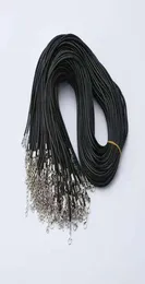 100 pcslot 15mm أسود شمع الجلود القلادة قلادة الحبل سلسلة سلك الأسلاك ل DIY الأزياء المجوهرات صنع الملحقات في bulk9856351