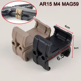 Rifle Dual Double Magazin E Coupler Polyester Clip Connector för AR15 M4 MAG59 AIRSOFT MAG CLAMP Parallell länkjaktutrustning