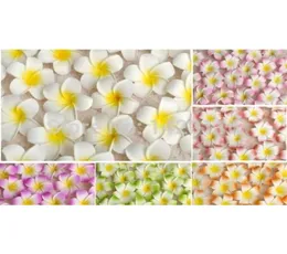 Dekorativa blommor kransar festliga leveranser 100 st 7cm hela plumeria hawaiian skum frangipani för weddi6279735