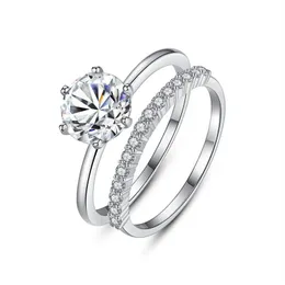 Luksusowe przyjęcie weselne błyszczące zestaw szlachetny pierścionek biżuteria moda urocza lady mikroinlay cyrkon drobny pierścionek Walentynki 158Z