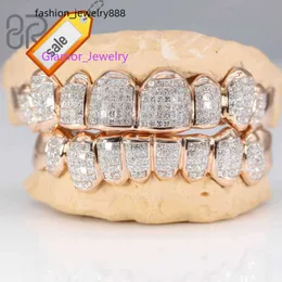 Diamond-encrusted Individual Universal Bracesdiamond Setting Jewelry Gold Plated Moissanite Teeth Grillz Invisible with Princess Cut Sier VVS Custom