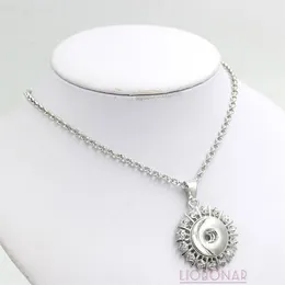 Whole Snap Button Jewelry Crystal Snap Necklace Interchangeable Pendant Necklace Fit 18mm Button Jewelry Bijoux Collier222T