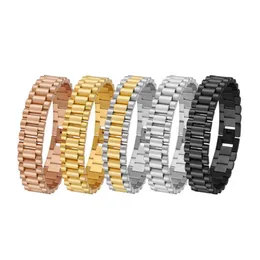 10mm 15mm Bracelet de montre de mode en acier inoxydable Bracelet Punk Bijoux IP Plaqué Amoureux Bracelet Couples Bracelets Mariages Bir220h