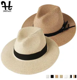 Furtalk panama hatt sommarsol hattar för kvinnor man strand halm hatt för män uv skydd cap chapeau femme 20202617258