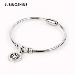 Luxury Tree of life Elastic Bracelet&Bangles Stainless Steel Rhinestone Magnetic Charms Bracelet For Women Fashion Jewelry Gift270O