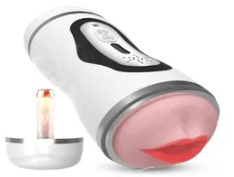3D Pocket Pussy Adult Sex Toys For Men Real Vagina Blowjob Elektriska uppvärmning Automatisk Oral Vibrator Male Masturbator Cup G228518548
