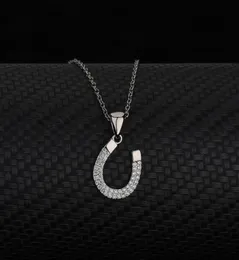 S925 스털링 실버 Ushaped Horseshoe Necklace Women039S 간단한 패션 보석 지르콘 펜던트 쇄골 체인 260U7458091 판매