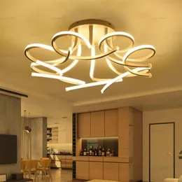 Novo design acrílico lótus led luzes de teto para sala estudo quarto lampe plafond avize lâmpada teto interior llfa311y
