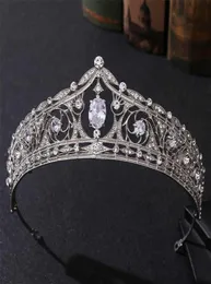 Barroco luxo geométrico nupcial tiaras zircônia cúbica coroa de cristal pageant diadema bandana casamento acessórios para o cabelo 2110201522359