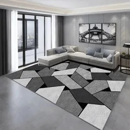Tapis gris géométrique en velours cristal, matériau décoratif pour chambre à coucher, lit, maison, salon, canapé, bureau, vestiaire, 231213