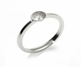Anel simples joias descobertas prata esterlina 925 carimbado para fazer diy montagem de anel de pérola 5 peças 3379549