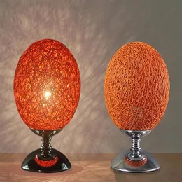 Lampade da tavolo colorate con paralume in cotone di forma rotonda moderna Art Déco a LED per la decorazione della casa e della stanza205j