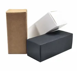 50 Teile/los Braun Schwarz Weiß Kraftpapier DIY Faltbare Geschenk Verpackung Box Papercard Karton Für Lippenstift Ätherisches Öl Parfüm Wrap8922620