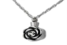 Cremation Jewelry Rose Urn Necklace For Ashes Keepsake Memorial Pendant Locket Rostfritt stål Vattentät Remembrance Halsband24783192005