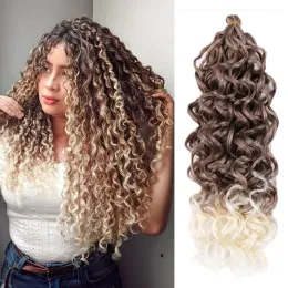 Ocean Wave Crochet Welliges Haar 20 Zoll Hawaii Afro Curls Crochet Braids Deep Water Wave Twist Bulk Hair Crochet Haarverlängerungen Für schwarze Frauen