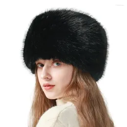 Berets Furry FauxFur Bucket Hat para o inverno engrossar forro russo adolescentes adulto atividade ao ar livre esqui quente