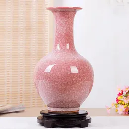 화병 Jingdezhen Ceramics Ice Crack 꽃병 골동품 공식 Kiln Modern Home Decoration 거실 TV 캐비닛 장식품 선물