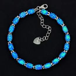 Hela detaljhandelsmode blå eld opal armband 925 sterling slivsmycken för kvinnor bnt17122901306d