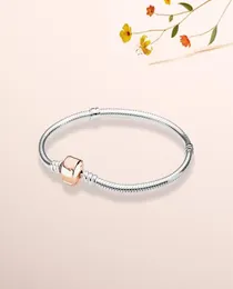 Groothandel-Europese kralenbottenketting voor 925 sterling verzilverde roségouden damesaccessoiresarmband met originele doos9660241