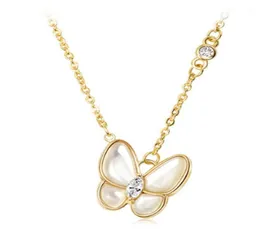 Catene in acciaio inossidabile 316L Flower Trace Collana con farfalla Super Fairy Temperamento corto9943360