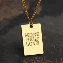 Pendant Necklaces Stainless Steel Necklaces Square Letters The World Is Yours Pendants Chain Collar Waterproof Fashion Necklace For Women Jewelry T231213