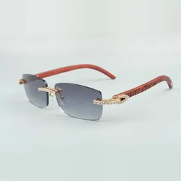 occhiali da sole Endless Diamond Buffs 3524012 con aste in legno di tigre e lenti da 56 mm268c