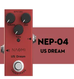 Naomi US Dream Distortion Guitar Pedal Mini Guitar Effect Pedal DC 9V True Bypass för Electric Acoustic Electric Guitar1100950