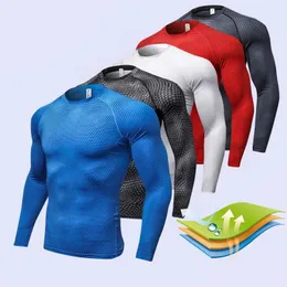 Other Sporting Goods Men's Fitness Running Training Long Sleeved Shirts Tight Elastic Quick Drying Clothes Gym T Shirt Workout Athletic Undershirts 231212