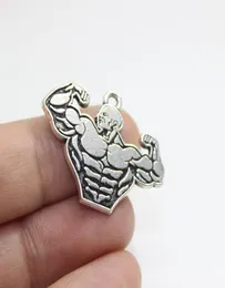 15pcslot Weight Lifting Charm Funny Strong Muscle Men Bodybuilding Weightlifting Pendants For DIY Jewelry Making pj27313097437