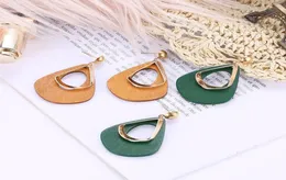 Dangle Chandelier 2021 Fashion Boho Geometric Unique Wooden Drop Earrings For Women Bohemian Vintage Wood Earring Jewelry2711206