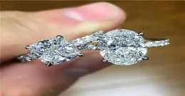 Handgjorda kvinnliga laboratorier Diamond CZ Ring 925 Sterling Silver Engagement Wedding Band Rings for Women Bridal Moissanite Party Jewelry4453133
