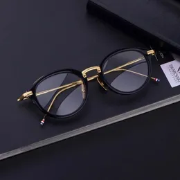 Thom TB011 Metall Acetat Brillengestell Männer Frauen Retro Runde Kreis Brillen Myopie Optische Verordnung Brillen Oculos280a