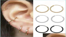 Hoop Huggie Hoop Earrings Circle Metal for Femme Brinco Fememetric Jewolly Gold Earing Trendy Small Chakrabead7802092