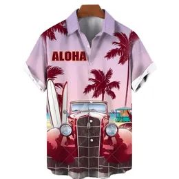 Fashion Men's Casual Shirts Summer Vintage Top 3D Printed Car Loose Hawaiian Men's Shirt Beach Aloha Fashion Clothing Ropahombre 68 974