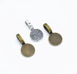 500ppcs cola redonda em almofada plana bails jóias scrabble charme pingente conector para fazer jóias prata e bronze color6355500