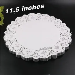 Bütün- 160pcs Pack Yeni 11 5 inç yuvarlak çiçek şekli beyaz içi boş tasarım kağıt Dantel Doilies Placemat Mutfak Seti de Tab2170