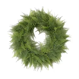 AsyPets Imitation Fern Leaf Wreath 50CM Artifical Green Leaves Garland for Wedding Door Party Decor1853