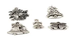 100 pz argento antico della lega della miscela campana di natale pendenti di fascini per la creazione di gioielli braccialetto collana risultati fai da te A6494373841