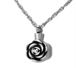 Cremation Jewelry Rose Urn Necklace For Ashes Keepsake Memorial Pendant Locket Rostfritt stål Vattentät Remembrance Halsband24786534971