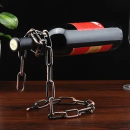 Cremalheiras de vinho de mesa cremalheira mágica corda corrente vermelho estilo europeu armário de vidro decoração suprimentos domésticos simples 231213