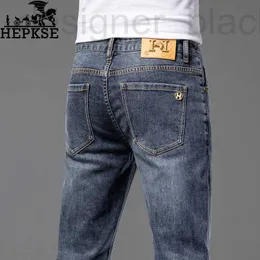 Jeans masculinos designer jeans h luz marca de moda de luxo high-end confortável lazer respirável elástico tubo reto calças compridas 2022 primavera e verão l3ul
